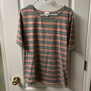 LuLaRoe Multicolor Striped Short Sleeve GIGI tee